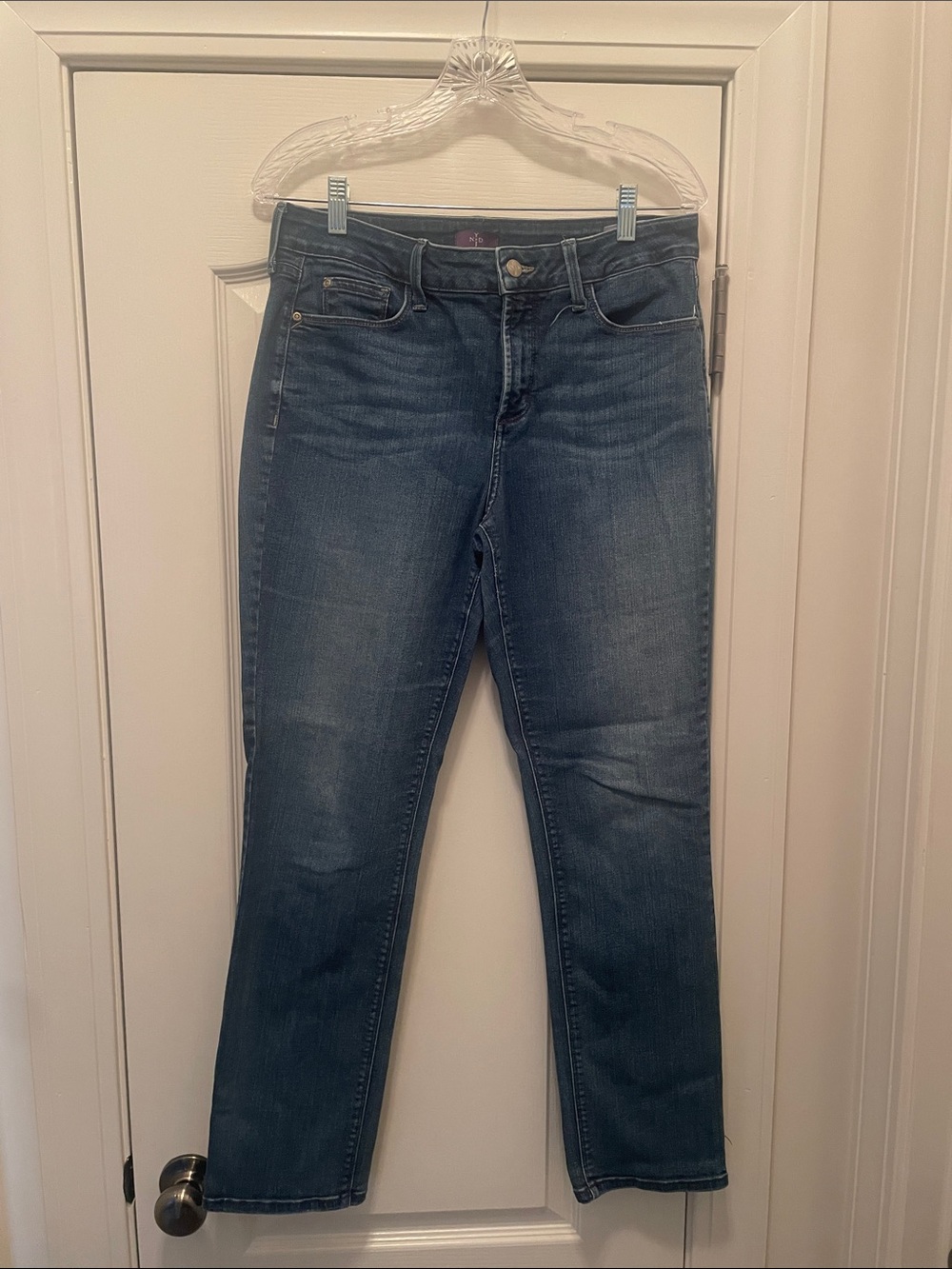 NYDJ Women's Straight Leg Jeans in Mid Blue Wash